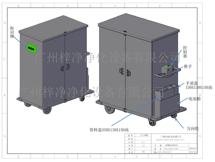 一次性物品電動(dòng)轉運車(chē)產(chǎn)品方案設計示意圖及內部結構